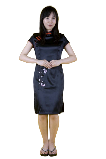 중국-치파오 미니드레스 블랙