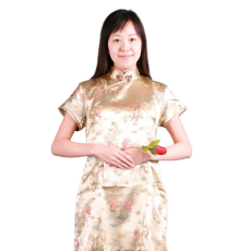 중국-치파오 롱드레스 아이보리