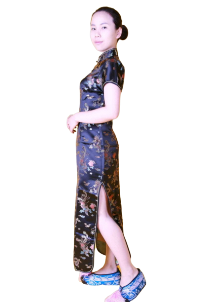 중국-치파오 롱드레스 블랙