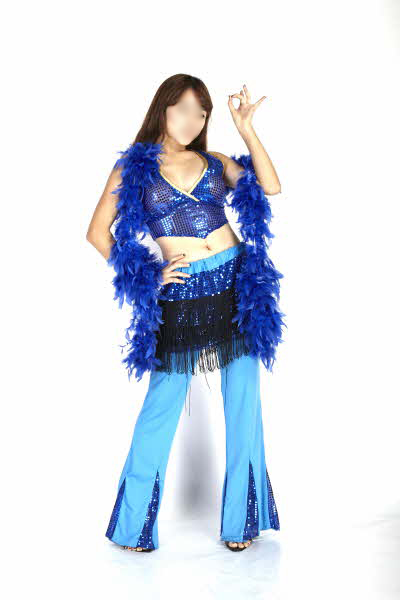 복고 반짝여인-블루탑