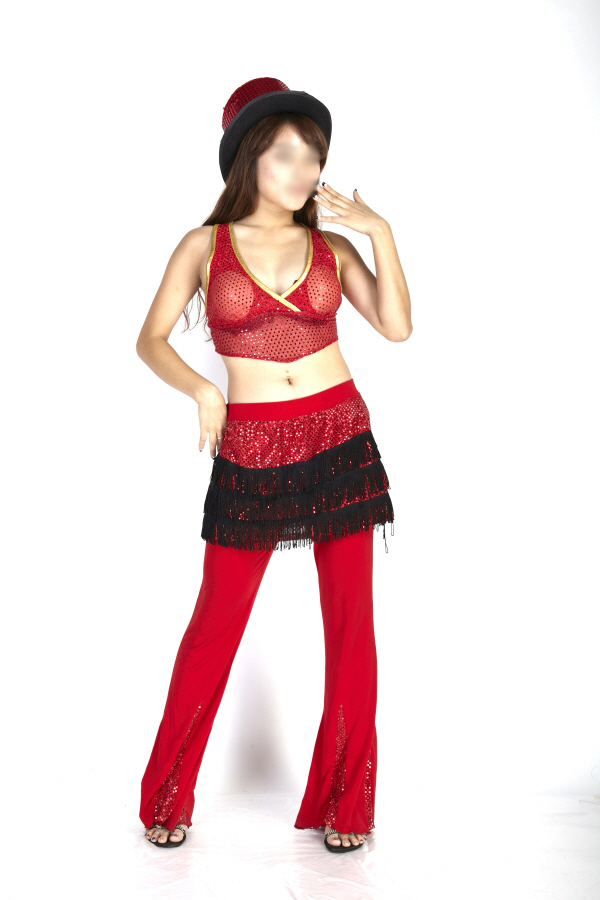 복고 반짝여인-레드탑