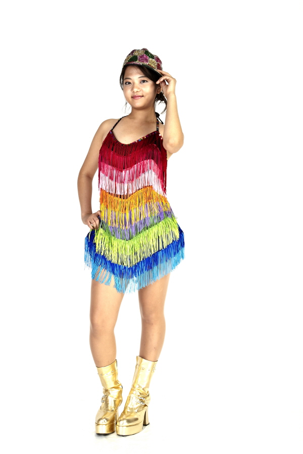레인보우 숄 댄스의상