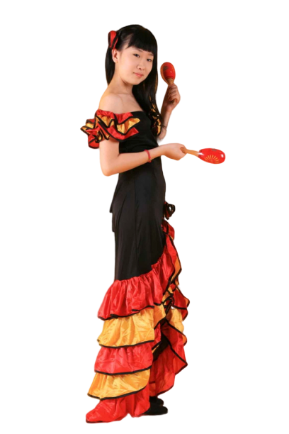 플라멩고 의상-블랙